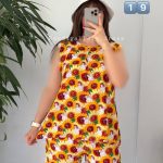 تاپ و شلوارک نخی کد ۰۲۰۳۹