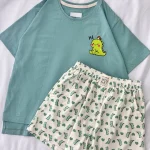 ست تیشرت و شلوارک طرحدار کد ۰۲۰۱۰۱۹