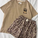 ست تیشرت و شلوارک طرحدار کد ۰۲۰۱۰۲۲