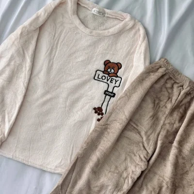 ست تدی سفید حوله ای لاو