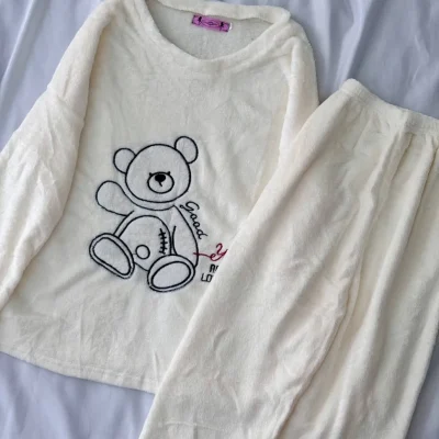 ست تدی حوله ای خرسی سفید