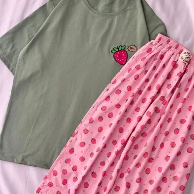 ست تیشرت شلوار قواره پینترستی کد ۰۲۰۱۰۳۵