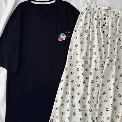 ست تیشرت لانگ و‌شلوار کد ۰۲۰۱۰۷۳