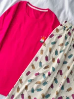 ست تیشرت لانگ و‌شلوار کد ۰۲۰۱۰۷۳ - تصویر 3