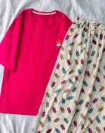 ست تیشرت لانگ و‌شلوار کد ۰۲۰۱۰۷۳ - تصویر 4