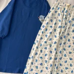 ست تیشرت لانگ و شلوار پینترستی کد ۰۲۰۱۰۷۶