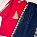 ست تیشرت شلوار درخت کریسمس پلنگی کد ۰۲۰۱۰۸۳