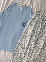 ست تیشرت لانگ و شلوار پینترستی کد 030102 - تصویر 9