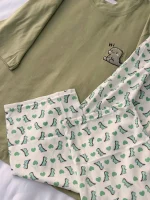 ست تیشرت لانگ و شلوار پینترستی کد 030102 - تصویر 4