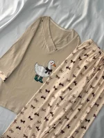 ست یقه هفت تیشرت لانگ‌و‌شلوار کد ۰۳۰۱۱۷ - تصویر 9