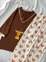 ست یقه هفت تیشرت لانگ‌و‌شلوار کد ۰۳۰۱۱۷ - تصویر 8