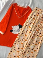 ست یقه هفت تیشرت لانگ‌و‌شلوار کد ۰۳۰۱۱۷ - تصویر 7