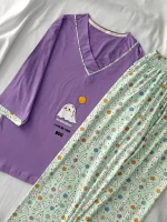 ست یقه هفت تیشرت لانگ‌و‌شلوار کد ۰۳۰۱۱۷ - تصویر 14