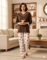 ست یقه هفت تیشرت لانگ‌و‌شلوار کد ۰۳۰۱۱۷ - تصویر 12