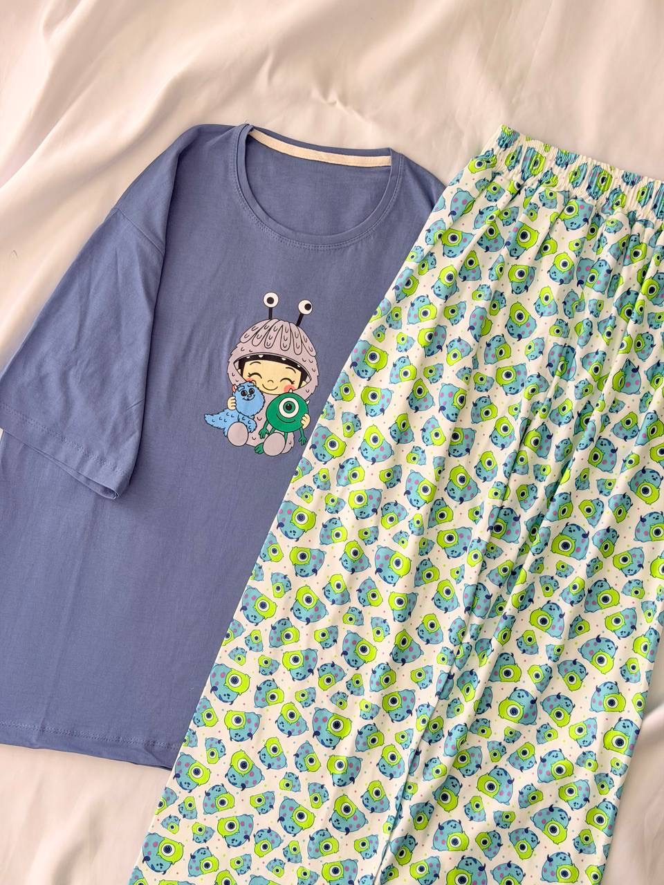 IMG_6913 ست تیشرت لانگ و شلوار کد ۰۳۰۱۲۷ - تصویر 1