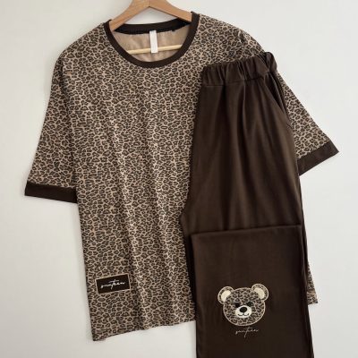 ست تیشرت شلوار پلنگی کد ۰۳۰۱۲9