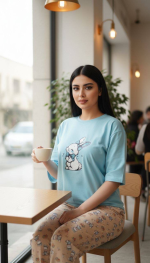 ست تیشرت لانگ و شلوار کد ۰۳۰۱۳۸ - تصویر 5