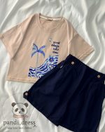 ست لینن میکس سورمه ای - تصویر 3