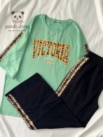 تیشرت قواره دار لانگ و شلوار victoria - تصویر 6