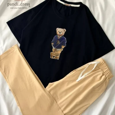 تیشرت شلوار تدی مشکی polo کد ۰۳۰۳۰۵