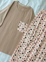 تیشرت لانگ جیبدار و شلوار کد ۰۳۰۳۰۶ - تصویر 3