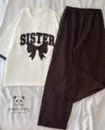 تیشرت و شلوار بگ sister پاپیون کد ۰۳۰۳۲۱ - تصویر 4